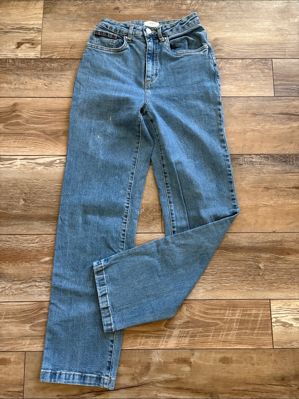 Cotton On High-Rise Straight Leg Jeans - Medium Blue Wash